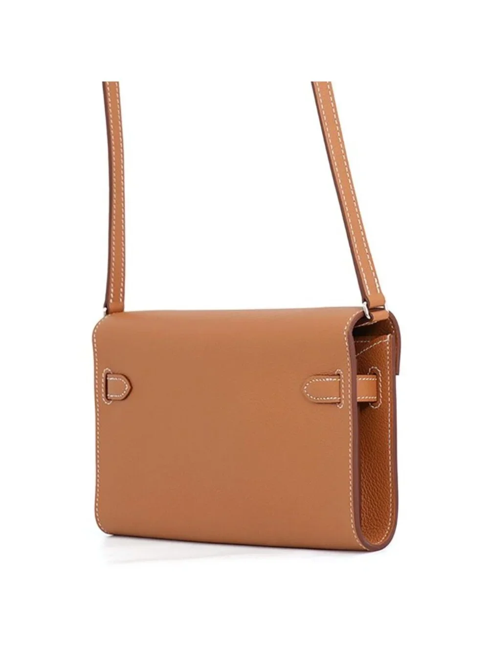 Hermes Kelly Wallet Long to Go Gold Silver Evercolor